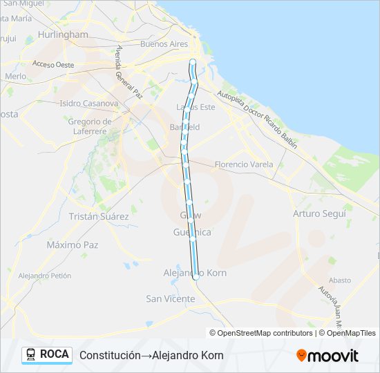 ROCA train Line Map