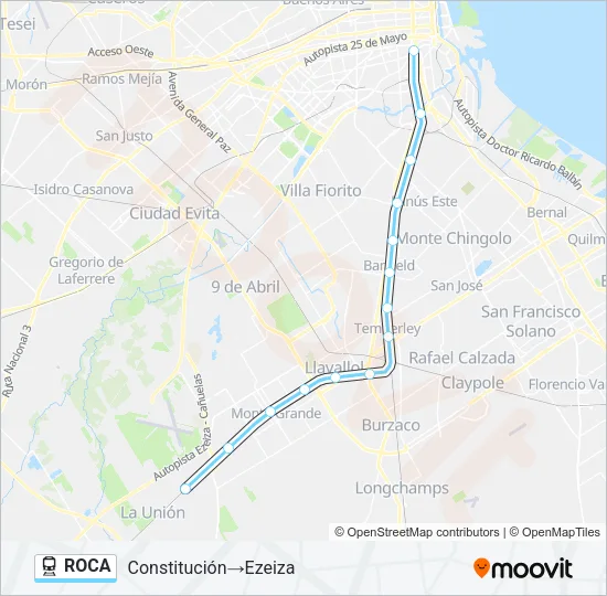 ROCA Train Line Map