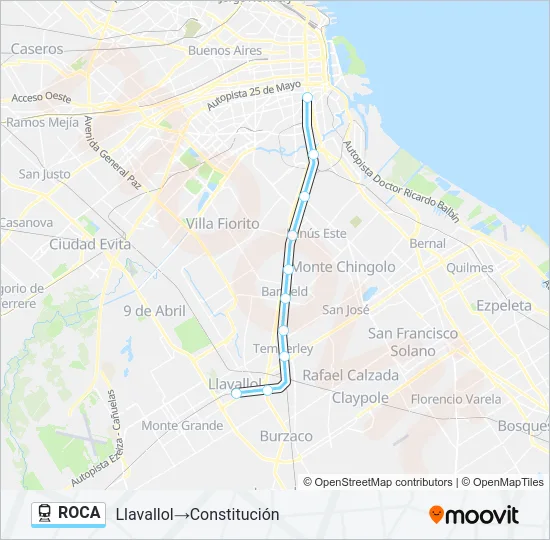 ROCA Train Line Map