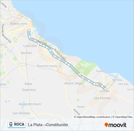 ROCA train Line Map