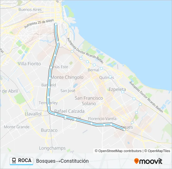 ROCA Train Line Map
