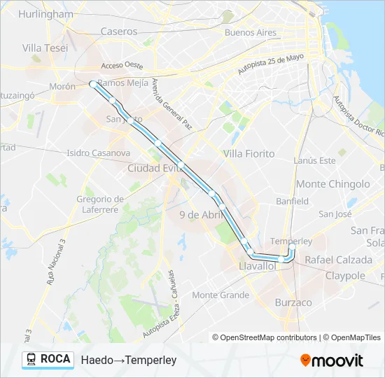 ROCA Train Line Map