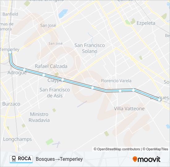 Mapa de ROCA de tren