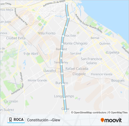 Mapa de ROCA de tren