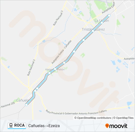 Mapa de ROCA de tren