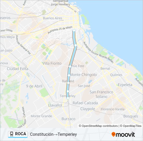Mapa de ROCA de tren