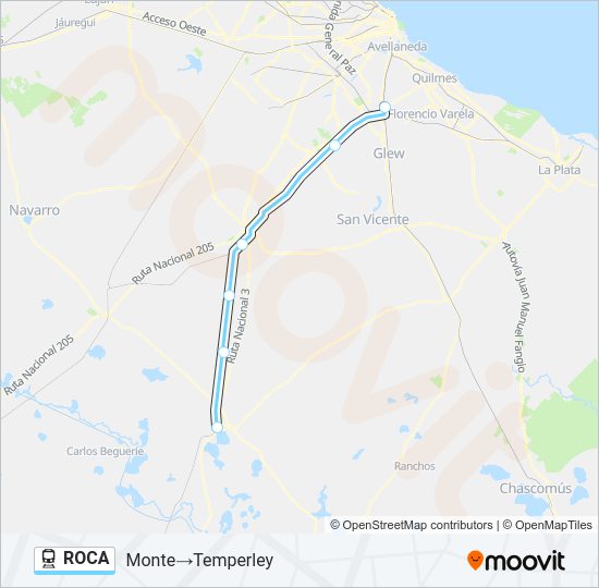 Mapa de ROCA de tren