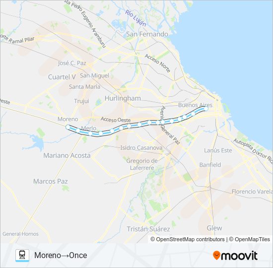 Mapa de SARMIENTO de tren