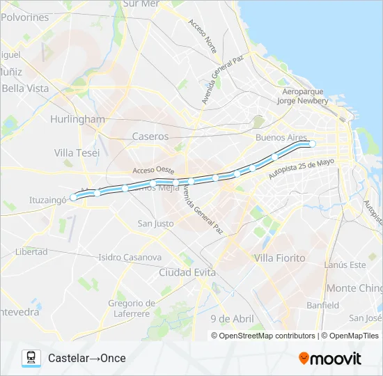 SARMIENTO Train Line Map