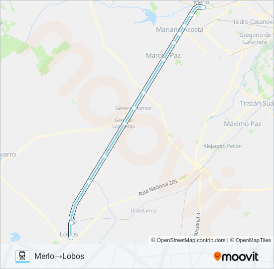 Mapa de SARMIENTO de tren