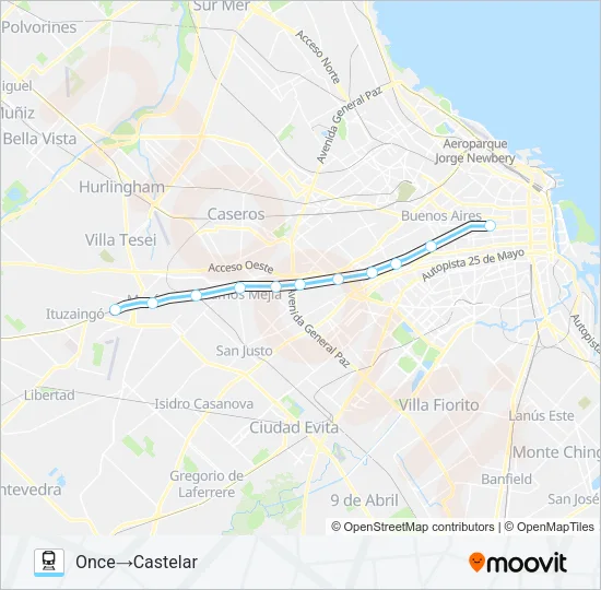 SARMIENTO Train Line Map