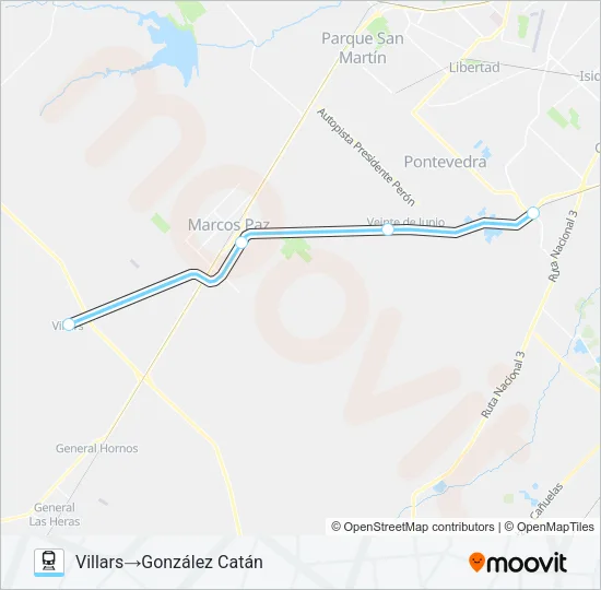 BELGRANO SUR Train Line Map