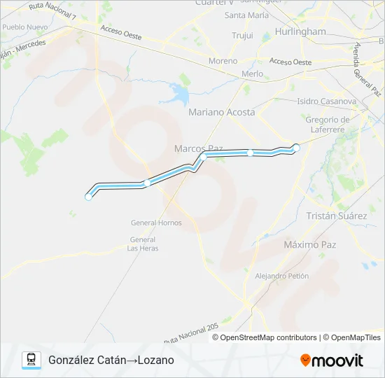 BELGRANO SUR Train Line Map