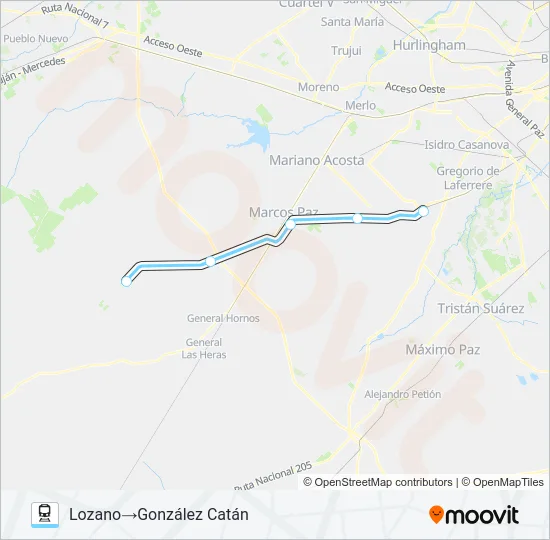 BELGRANO SUR Train Line Map