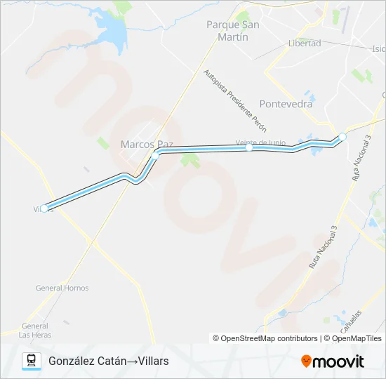 BELGRANO SUR Train Line Map