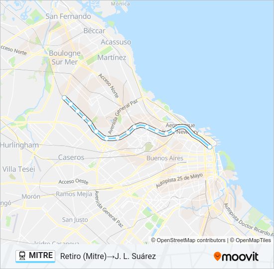 Mapa de MITRE de tren