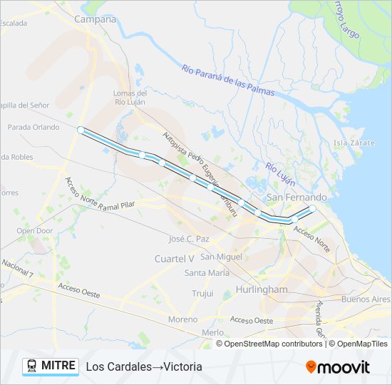 Mapa de MITRE de tren