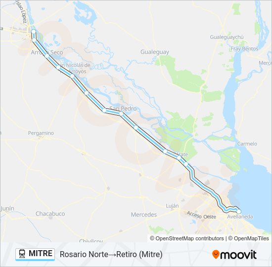 Mapa de MITRE de tren