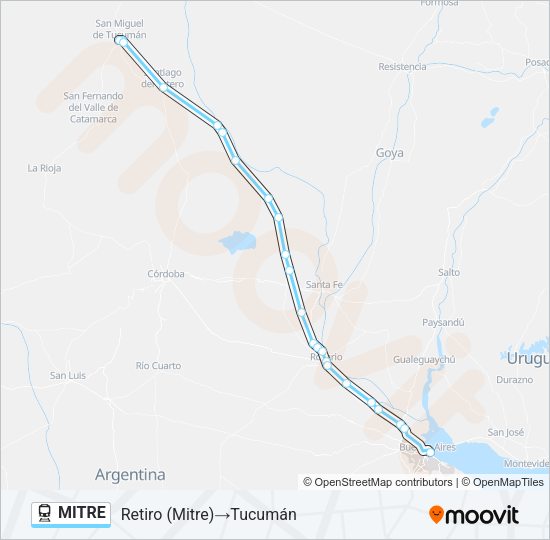 Mapa de MITRE de tren