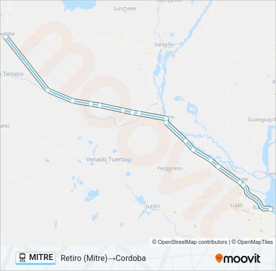 Mapa de MITRE de tren