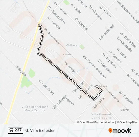 237 Colectivo Line Map