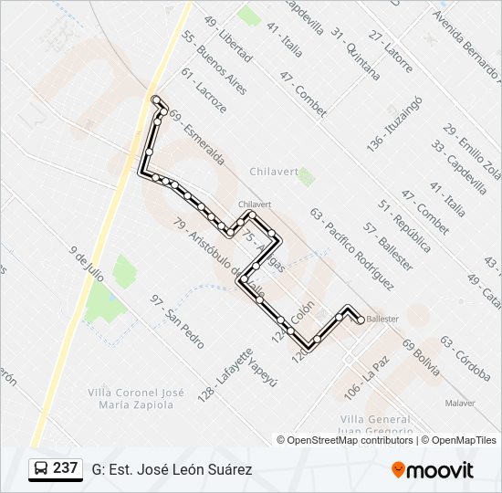 Mapa de 237 de Colectivo
