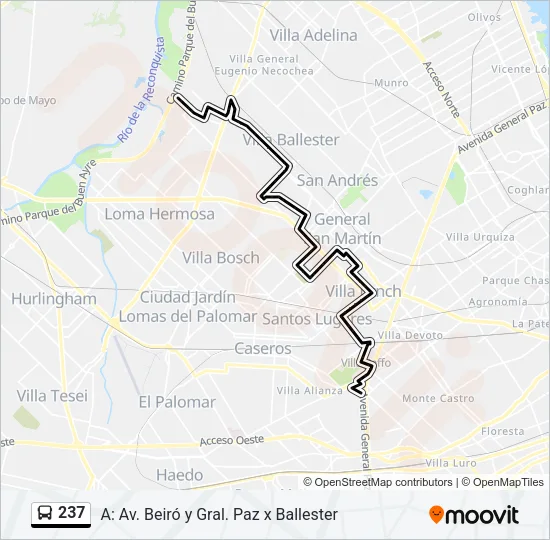 237 Colectivo Line Map