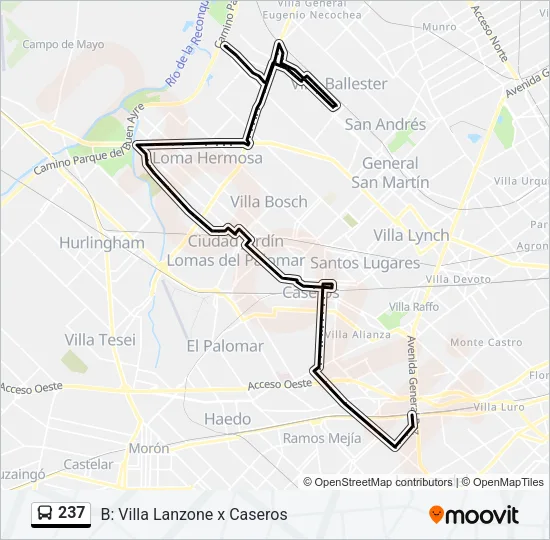 237 Colectivo Line Map