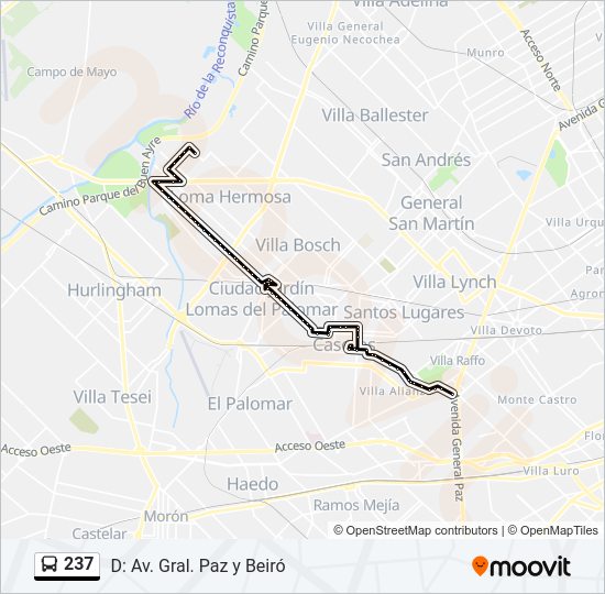 Mapa de 237 de Colectivo