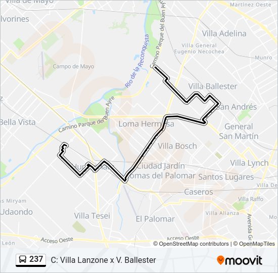 Mapa de 237 de Colectivo