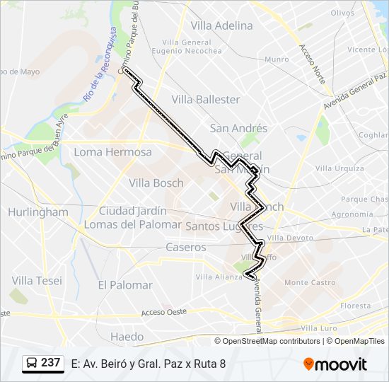 237 Colectivo Line Map