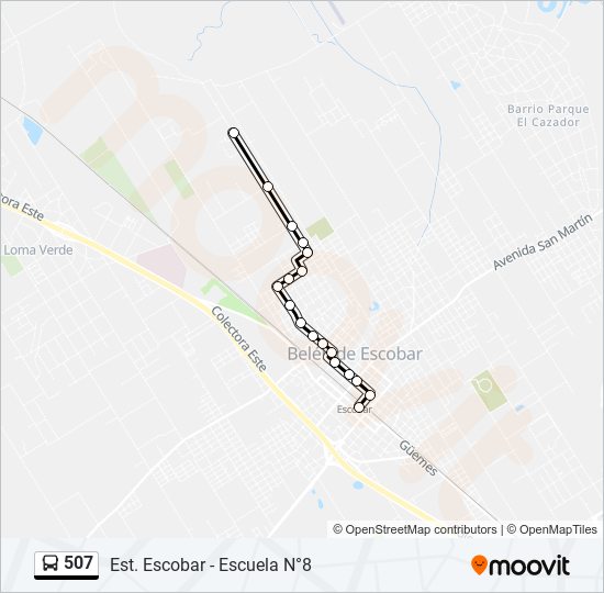 Mapa de 507 de Colectivo