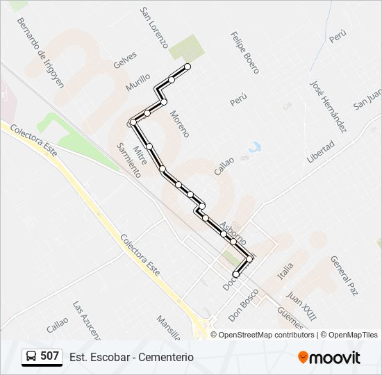 507 Colectivo Line Map