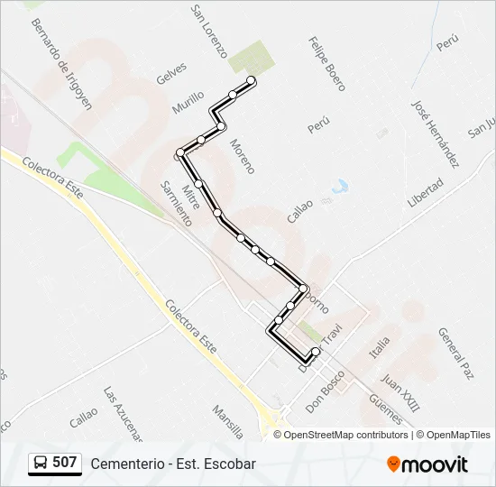 507 Colectivo Line Map