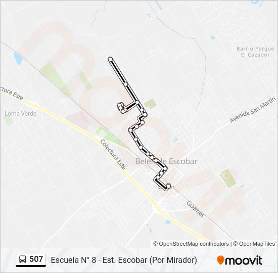 507 Colectivo Line Map