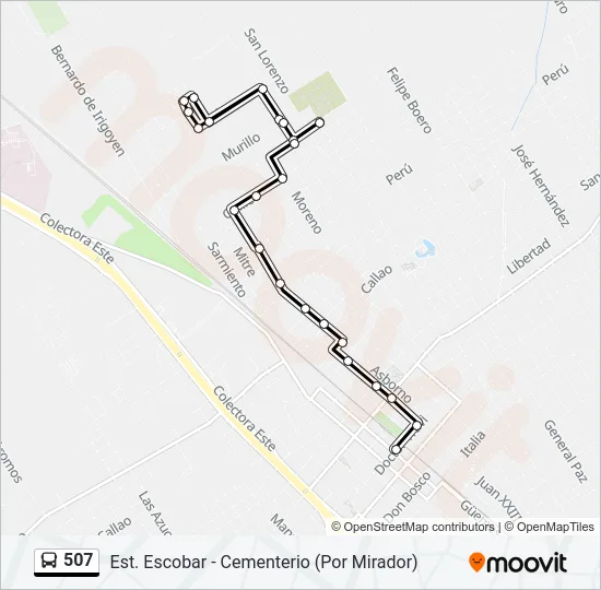 507 Colectivo Line Map