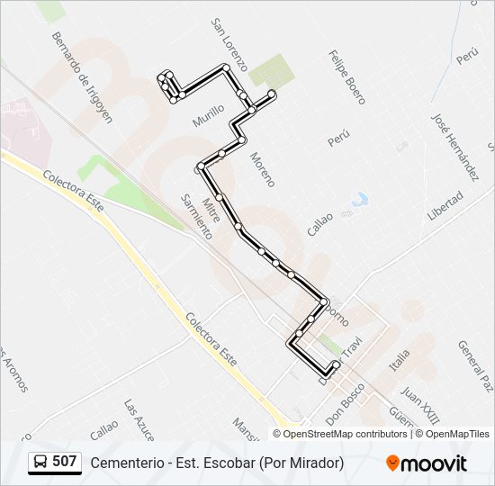507 Colectivo Line Map