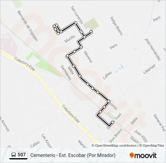 507 Colectivo Line Map