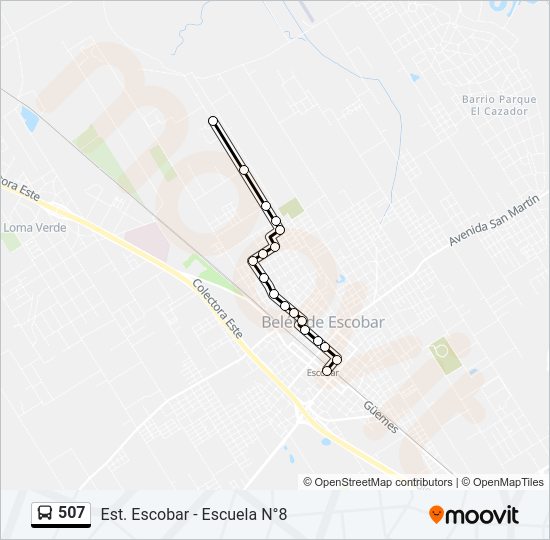 Mapa de 507 de Colectivo