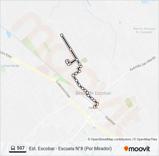 507 Colectivo Line Map
