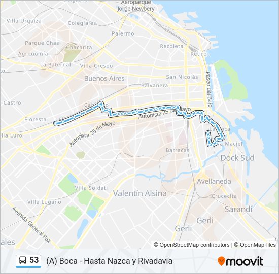 Mapa de 53 de Colectivo