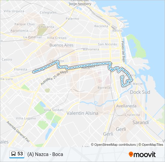 Mapa de 53 de Colectivo