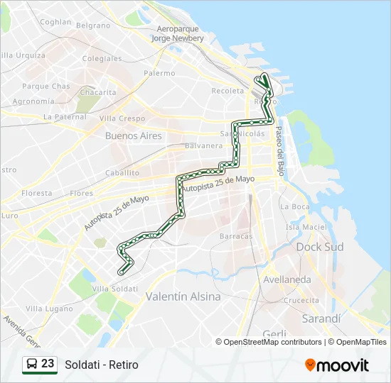 23 Colectivo Line Map