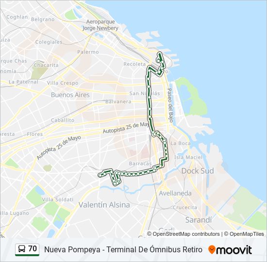 Mapa de 70 de Colectivo