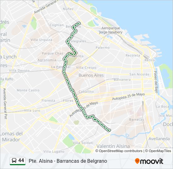 Mapa de 44 de Colectivo