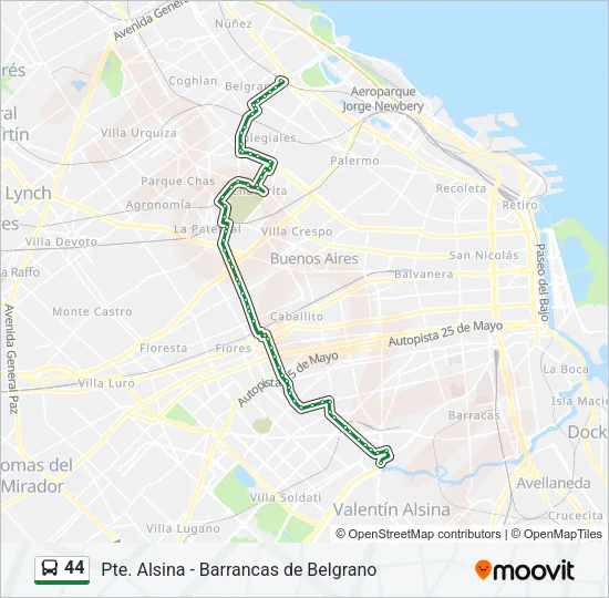 44 Colectivo Line Map
