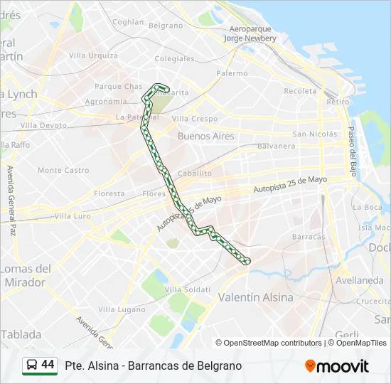 44 Colectivo Line Map