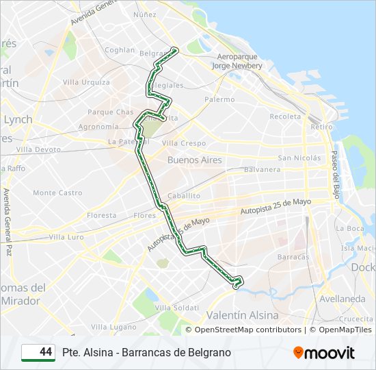 Ruta 44: Horarios, Paradas Y Mapas - Pte. Alsina - Barrancas De ...