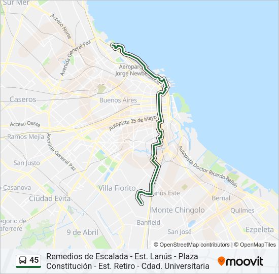 45 Colectivo Line Map