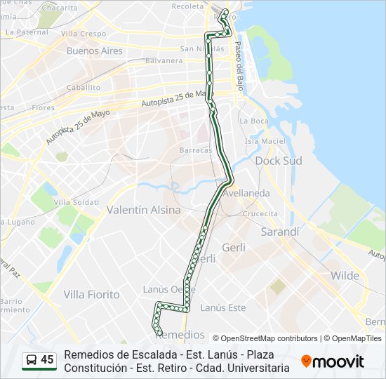 45 Colectivo Line Map